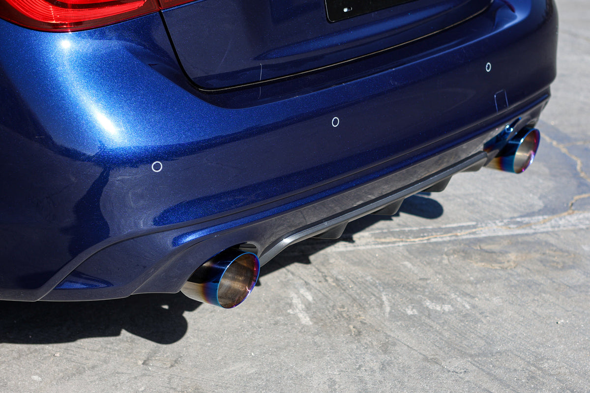 REMARK 14+ Infiniti Q50 Axleback Exhaust w/Mufflers - Stainless Double Wall Tip - RO-TSQ5-DM