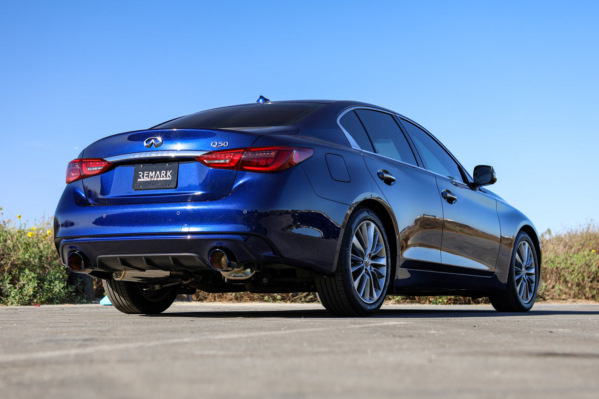 REMARK 14+ Infiniti Q50 Axleback Exhaust w/Mufflers - Stainless Double Wall Tip - RO-TSQ5-DM