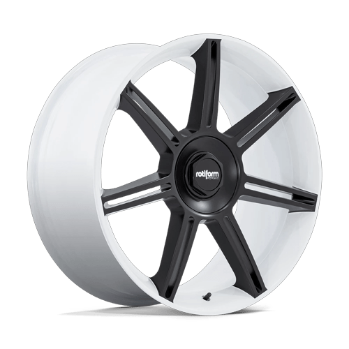 Rotiform Fra 22X12 5X130 +60MM Gloss White W/ M-Black Spokes