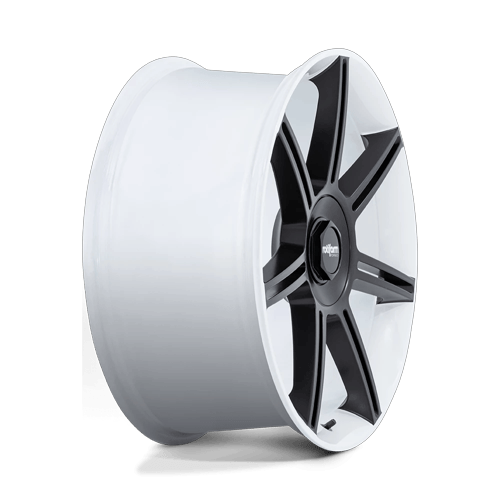 Rotiform Fra 22X12 5X130 +60MM Gloss White W/ M-Black Spokes