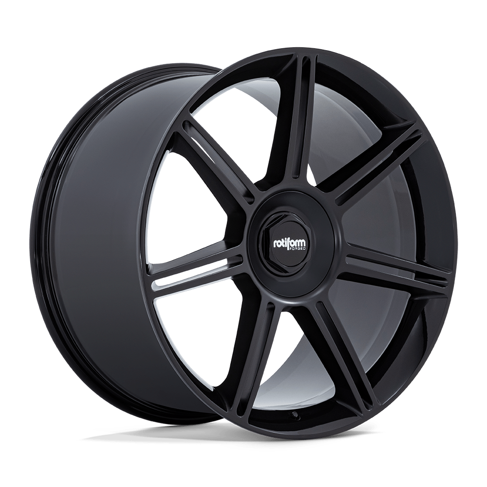 Rotiform Fra 22X12 5X130 +60MM Gloss Black W/ M-Black Spokes