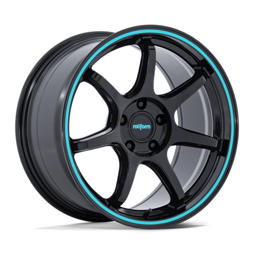 Rotiform Rc208 Bpu 19X10.5 5X120 +35MM Gloss Black W/ Teal Stripe