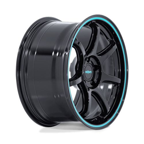 Rotiform Rc208 Bpu 19X9.5 5X114.3 +38MM Gloss Black W/ Teal Stripe