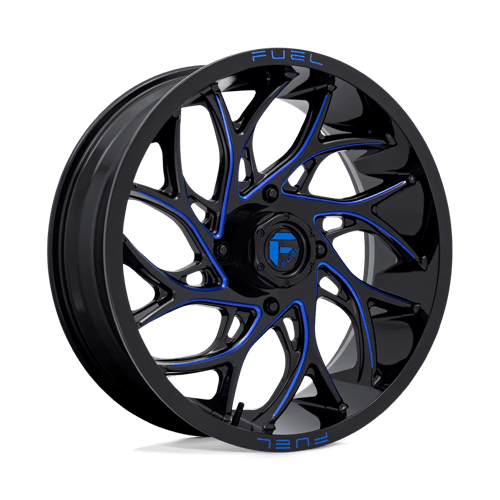 Fuel Off-Road Aluminum Wheels 20X7 Runner Utv D778 Gloss Black Milled W/ Candy Blue Tint