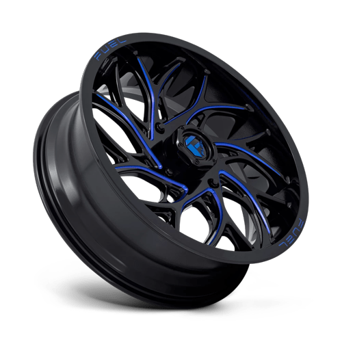 Fuel Off-Road Aluminum Wheels 20X7 Runner Utv D778 Gloss Black Milled W/ Candy Blue Tint
