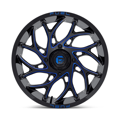 Fuel Off-Road Aluminum Wheels 18X7 Runner Utv D778 Gloss Black Milled W/ Candy Blue Tint