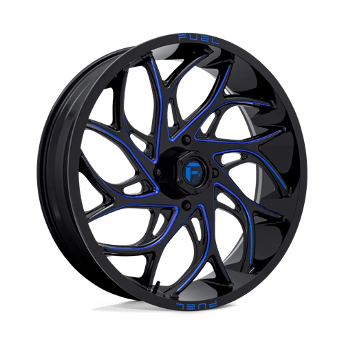 Fuel Off-Road Aluminum Wheels 24X7 Runner Utv D778 Gloss Black Milled W/ Candy Blue Tint