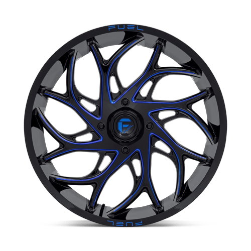 Fuel Off-Road Aluminum Wheels 24X7 Runner Utv D778 Gloss Black Milled W/ Candy Blue Tint