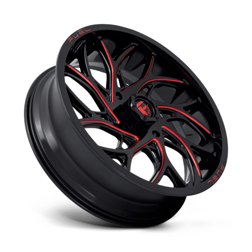 Fuel Off-Road Aluminum Wheels 22X7 Runner Utv D779 Gloss Black Milled W/ Candy Red Tint