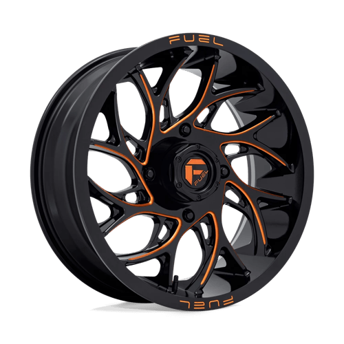 Fuel Off-Road Aluminum Wheels 22X7 Runner Utv D780 Gloss Black Milled W/ Orange Tint