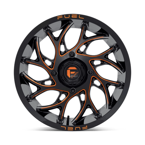 Fuel Off-Road D780 18X7 Gloss Black Milled W/ Orange Tint 4x137 +13mm