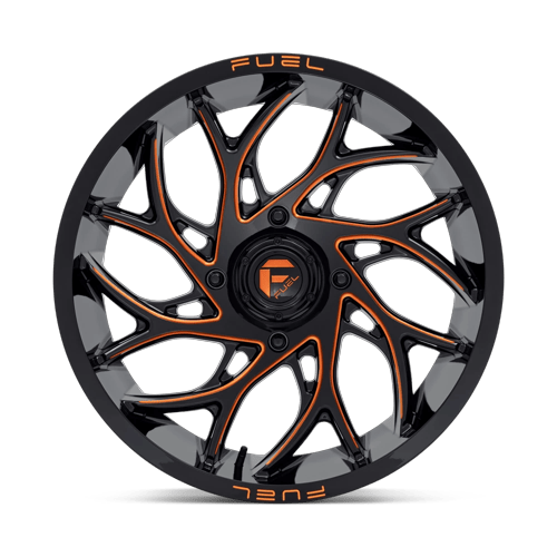 Fuel Off-Road D780 20X7 Gloss Black Milled W/ Orange Tint 4x156 +13mm