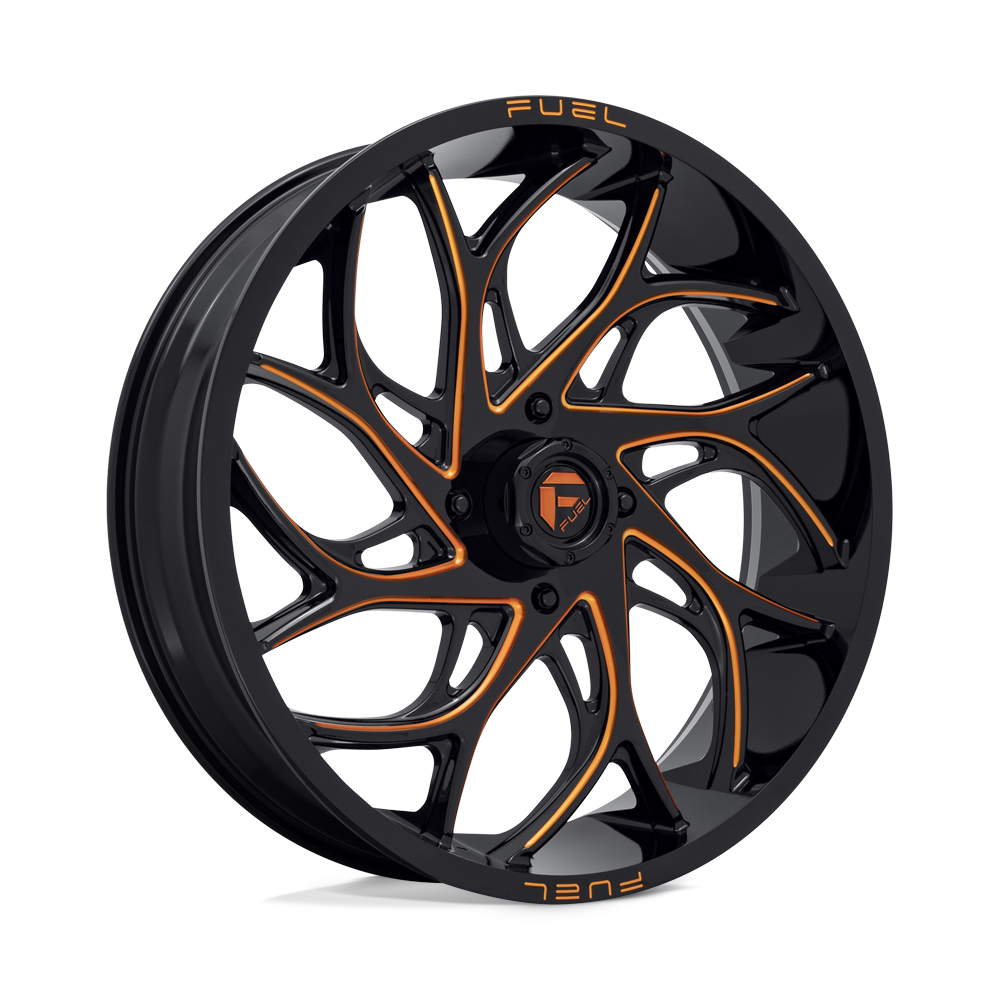Fuel Off-Road D780 24X7 Gloss Black Milled W/ Orange Tint 4x156 +13mm