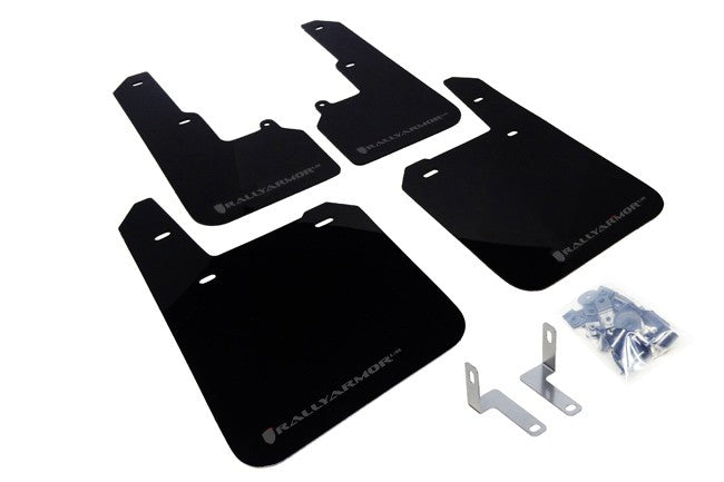 Rally Armor 04-09 Mazda3/Speed3 Basic Black Mud Flap w/ Black Logo - MF9-BAS-BLK
