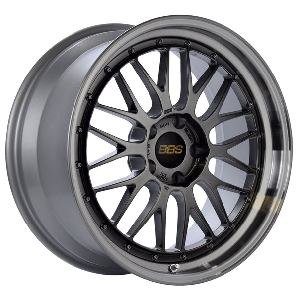 BBS LM 18x8.5 5x112 ET35 Diamond Black Center Diamond Cut Lip Wheel (82mm PFS Required) - LM413DBPK by BBS