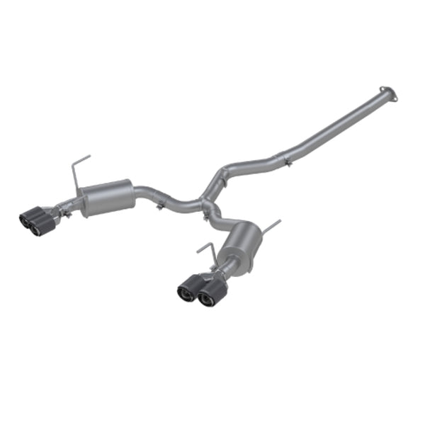 MBRP 15-19 Subaru WRX 2.0L/STI 2.5L 3in Dual Split Rear Exit w/ 3.5in CF Tips - T304 Street Version - S48003CF