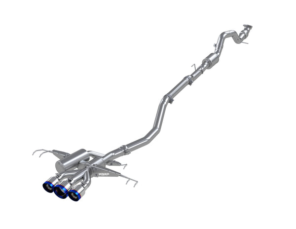MBRP 17-22 Honda Civic Type R 2.0L T304 SS 3in Cat-Back w/Triple Center Out- Burnt Tips(NO CARBON) - S49013BE