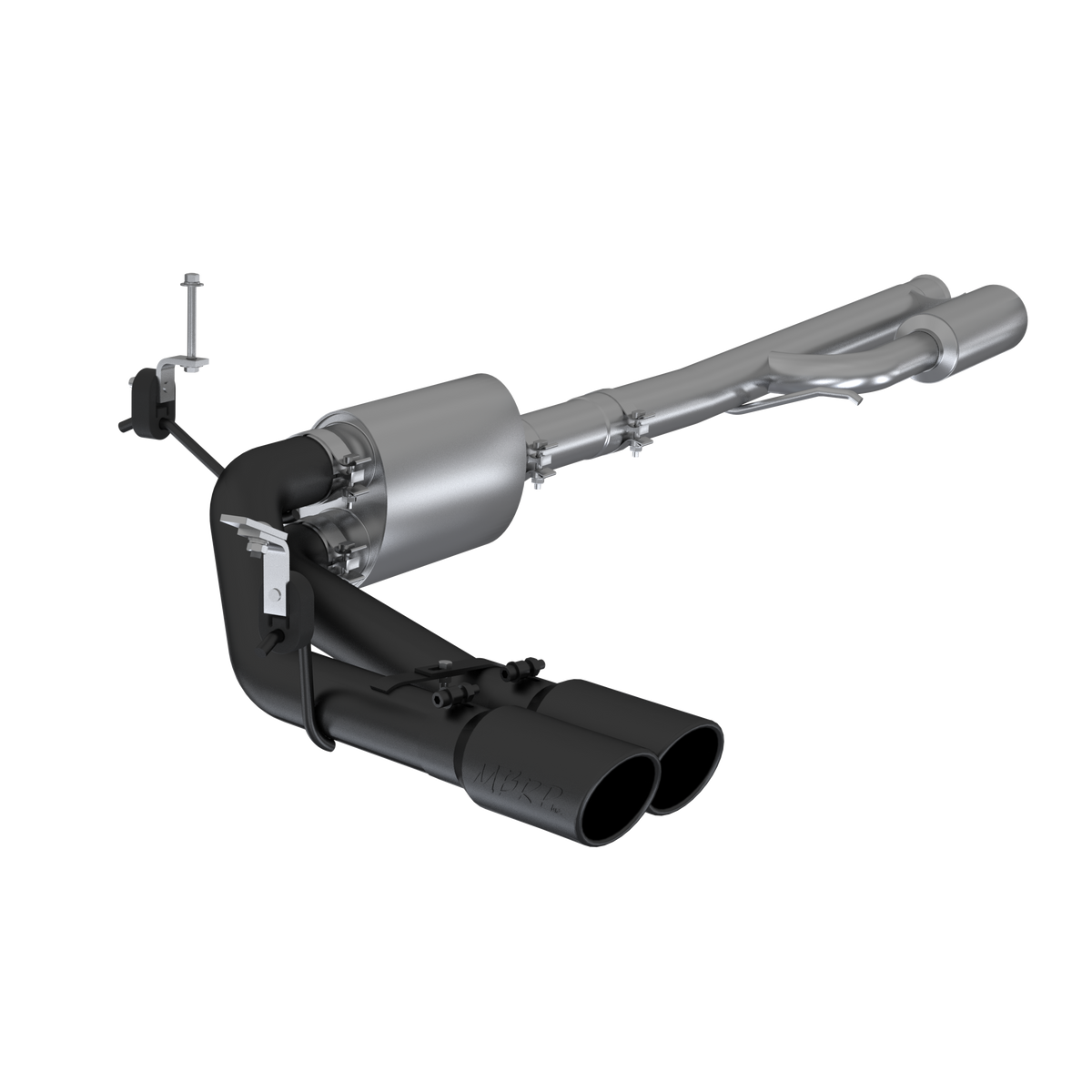 MBRP 2019+ Chevrolet Silverado 1500 4.5L/5.3L Pre-Axle Dual Side Exite w/ 4in OD Tip- Black Coated - S5092BLK