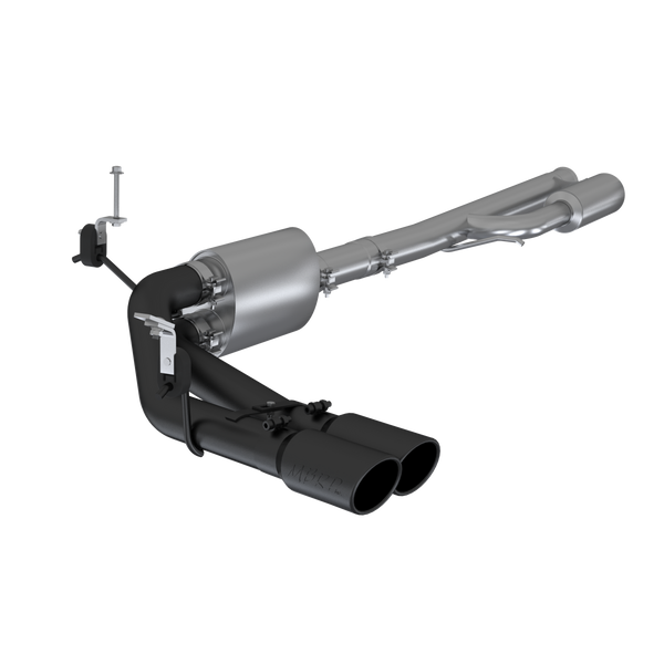 MBRP 2019+ Chevrolet Silverado 1500 4.5L/5.3L Pre-Axle Dual Side Exite w/ 4in OD Tip- Black Coated - S5092BLK