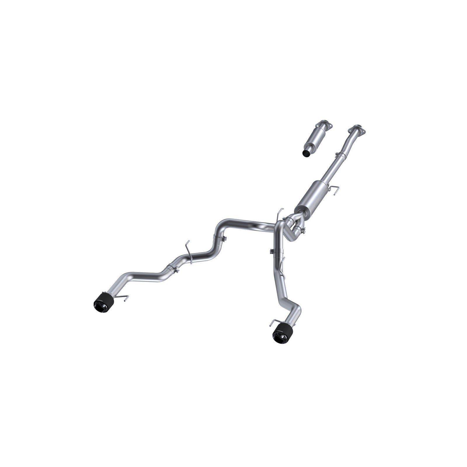 MBRP 22-23 Ford F150 T304 5in OD Carbon Fiber Tip Dual Rear Exit 3in Cat Back Exhaust - S52683CF