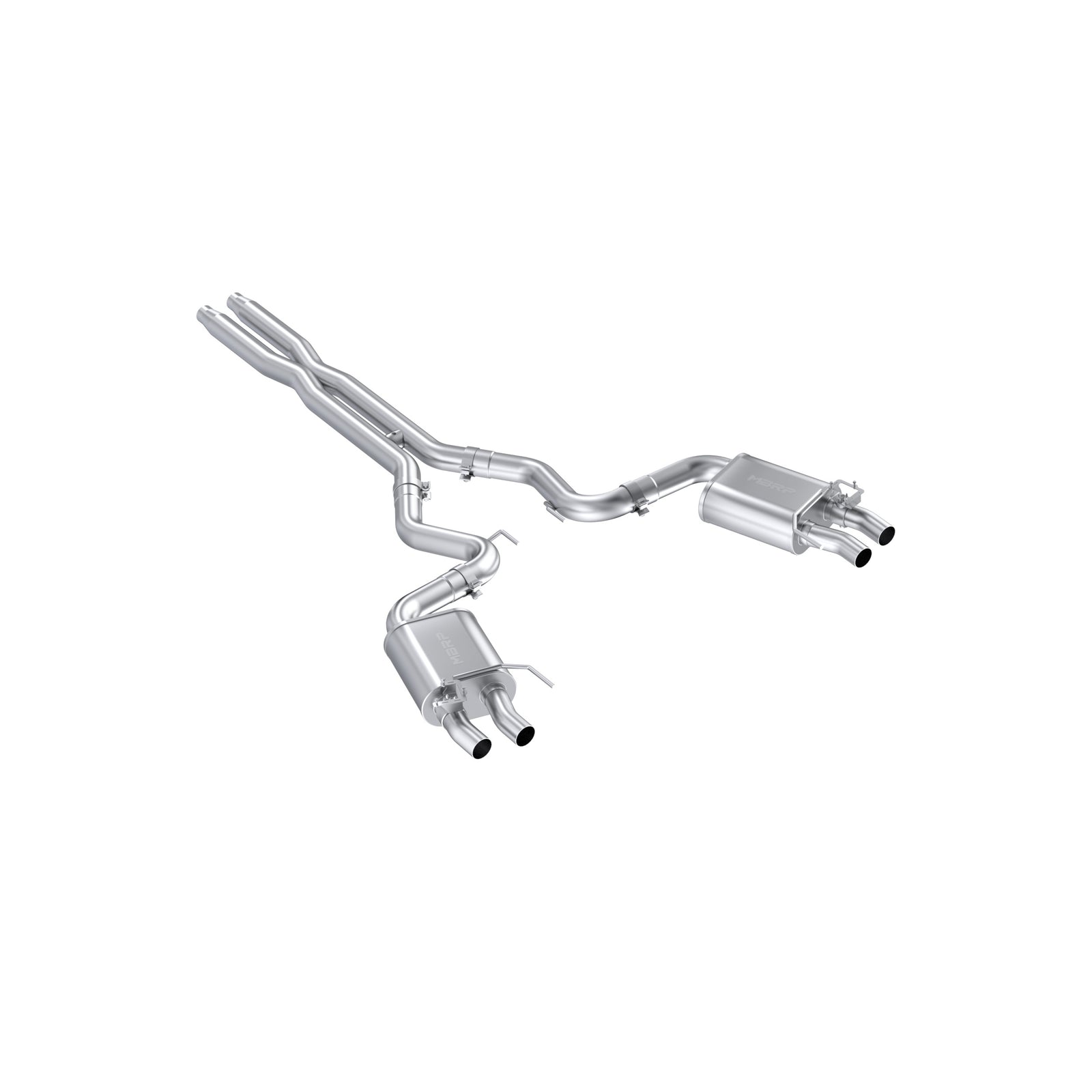 MBRP 16-20 Ford GT350/GT350R Dual Quad Split Rear Outlet 3in Cat Back T304 Exhaust - S7201304