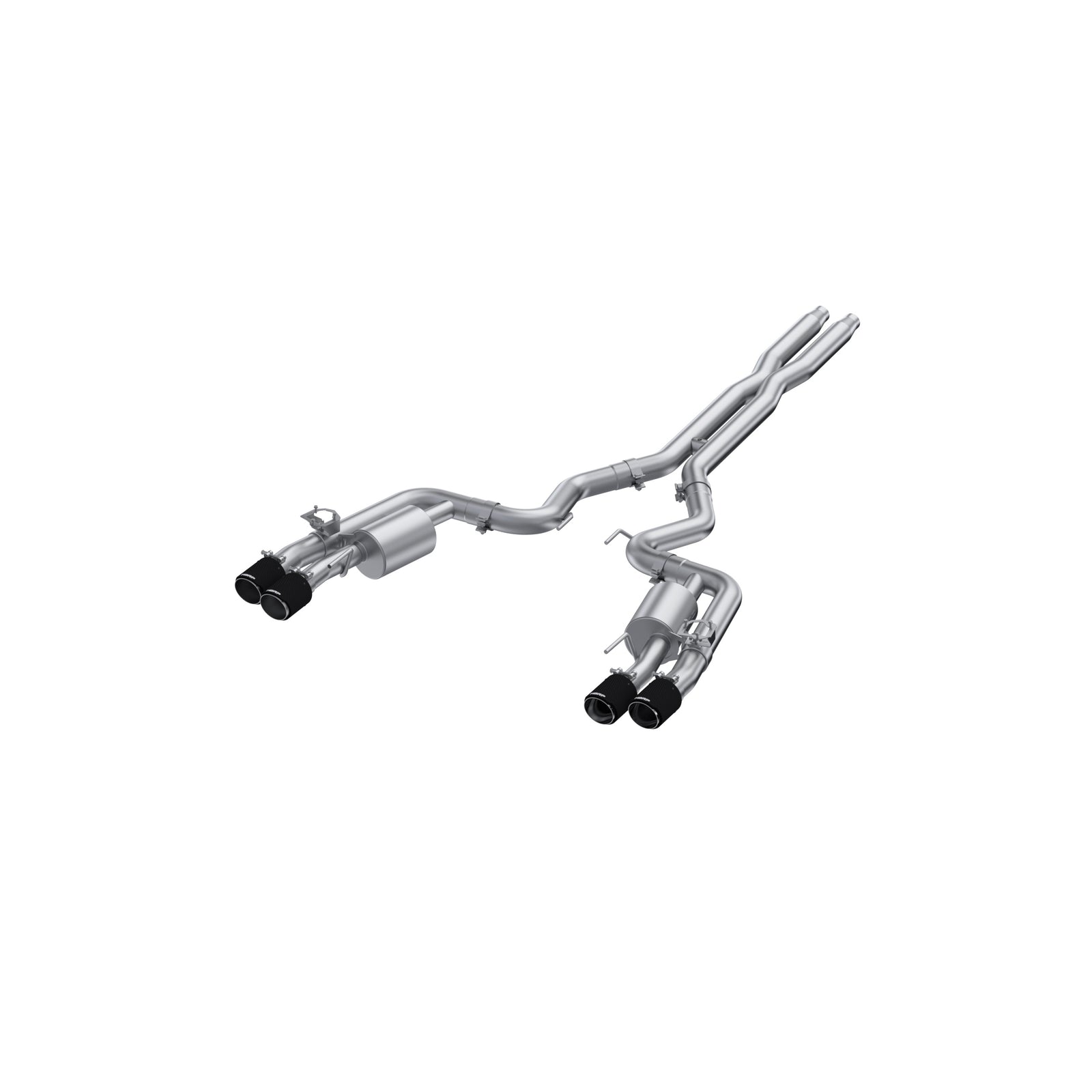 MBRP 2024+ For Mustang GT (S650) 3in Cat-Back Quad Tip - 4in Carbon Fiber Tips - S72553CF