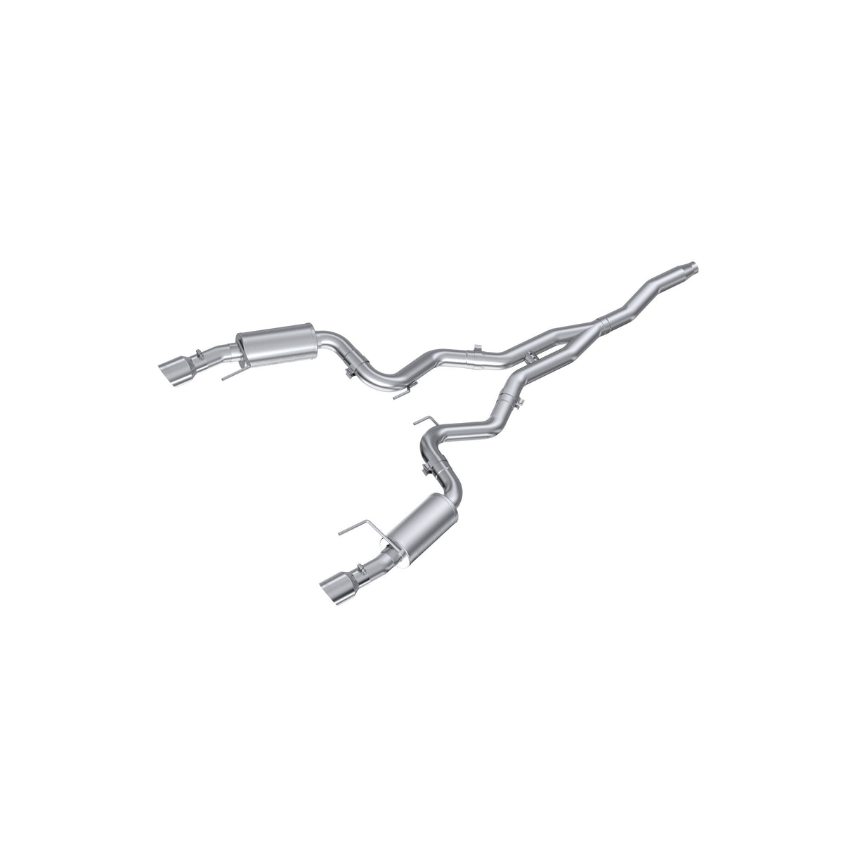 MBRP 15-18 Ford Mustang EcoBoost 2.3L Alum 3in Cat Back Dual Split Rear Exit (Street Version) - S7274AL
