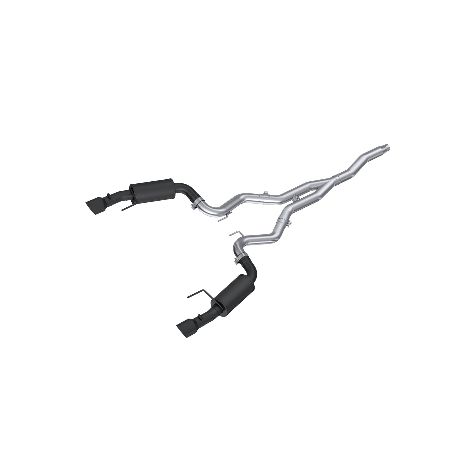 MBRP 15-18 Ford Mustang EcoBoost 2.3L Black 3in Cat Back Dual Split Rear Exit (Street Version) - S7274BLK