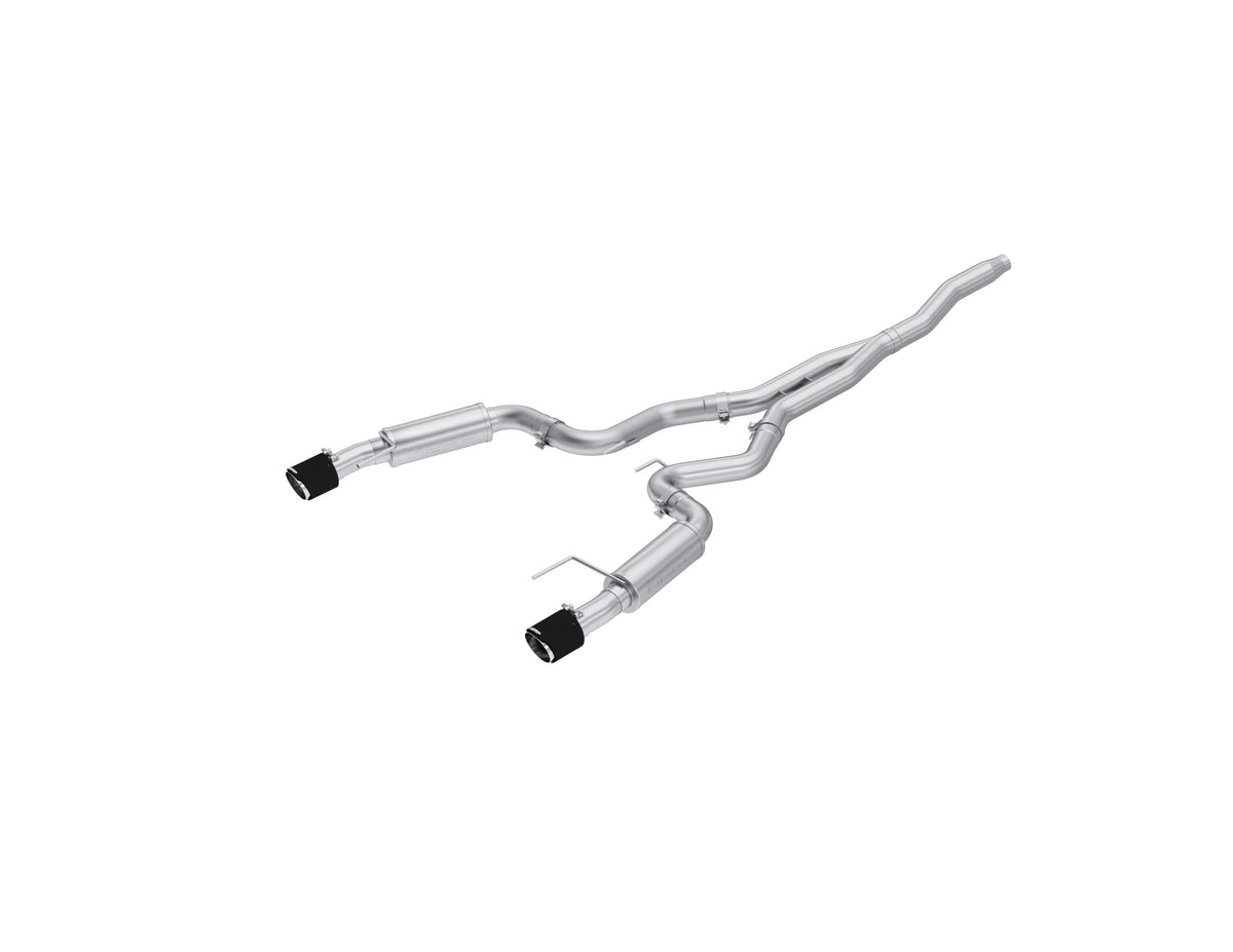 MBRP 19-22 Ford Mustang 2.3 EcoBoost 3in Cat-Back Dual Split Rear w/4.5in Carbon Fiber Tips (Race) - S72753CF