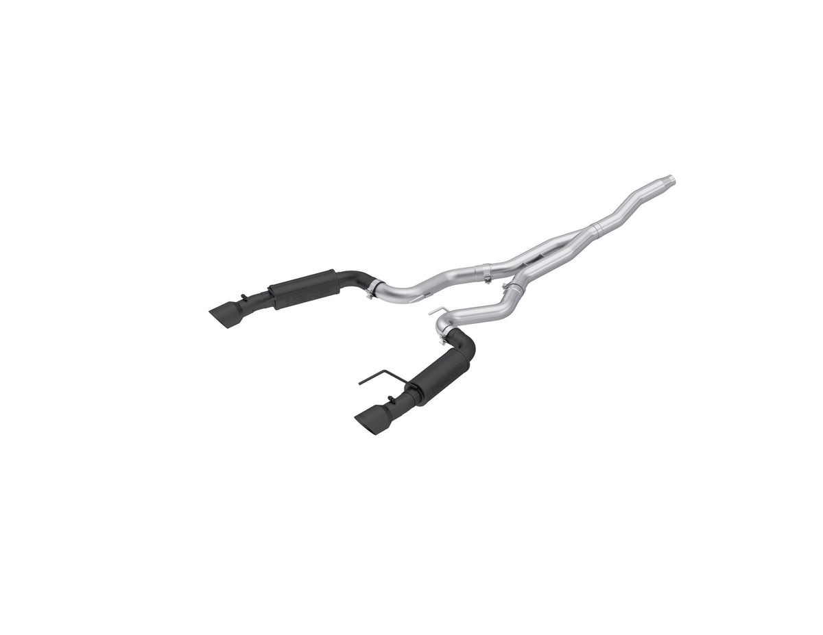 MBRP 15-19 Ford Mustang EcoBoost 2.3L Black 3in Cat Back Dual Split Rear Exit (Race Version) - S7275BLK