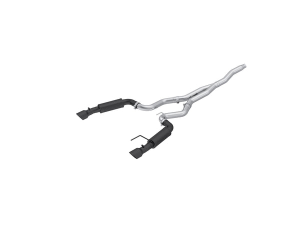 MBRP 15-19 Ford Mustang EcoBoost 2.3L Black 3in Cat Back Dual Split Rear Exit (Race Version) - S7275BLK