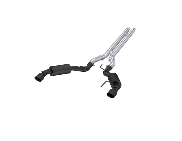 MBRP 15 Ford Mustang GT 5.0 3in Cat Back Dual Split Rear Street Version 4.5in Tips - Black Coated - S7277BLK