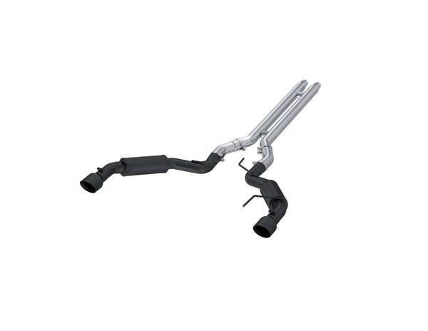 MBRP 15-17 Ford Mustang GT 5.0 3in Cat Back Dual Split Rear Race Version 4.5in Tips - Black Coated - S7278BLK