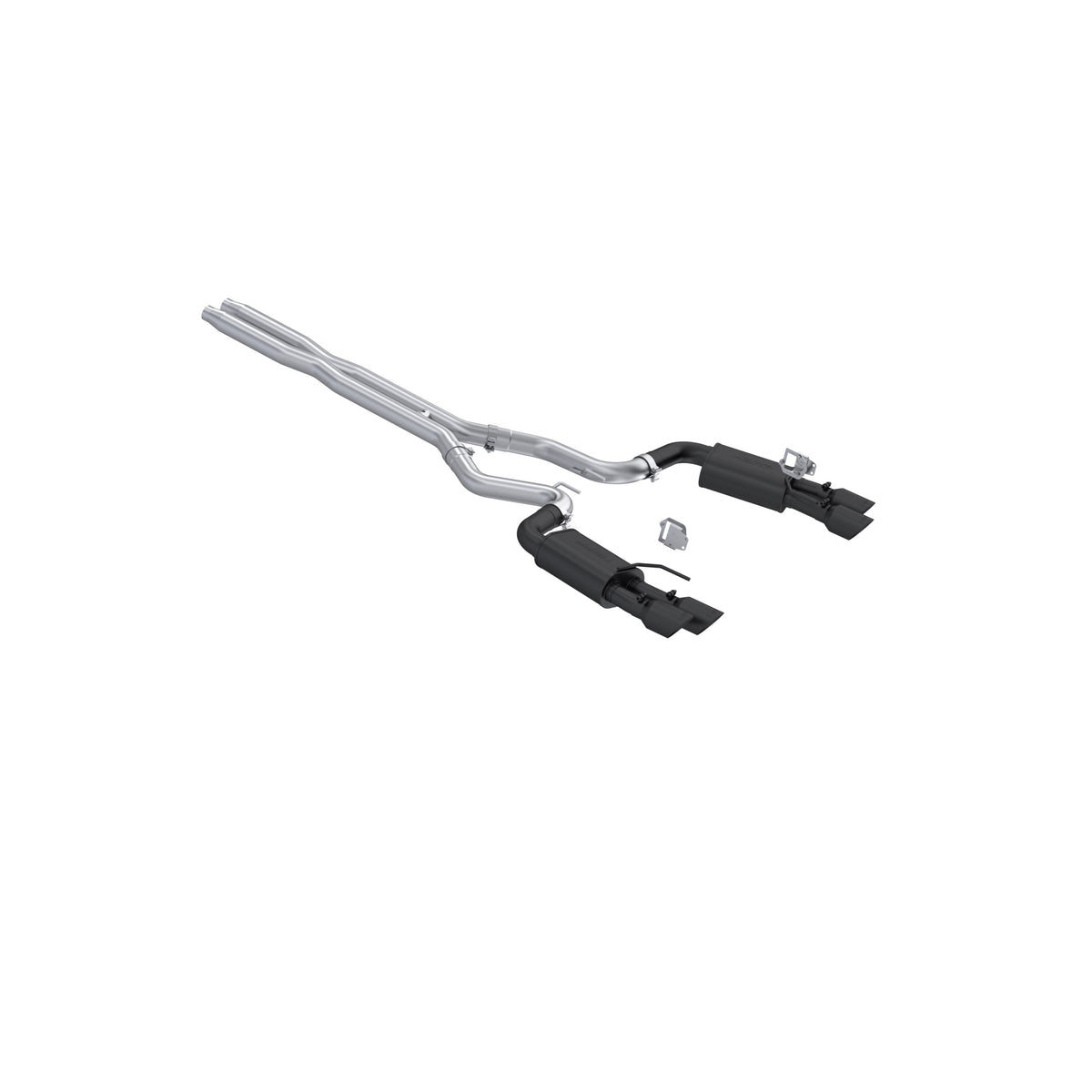 MBRP 2024 Ford Mustang GT 5.0L 3in Cat-Back Dual Split Rear - Quad Black Tips - S7280BLK