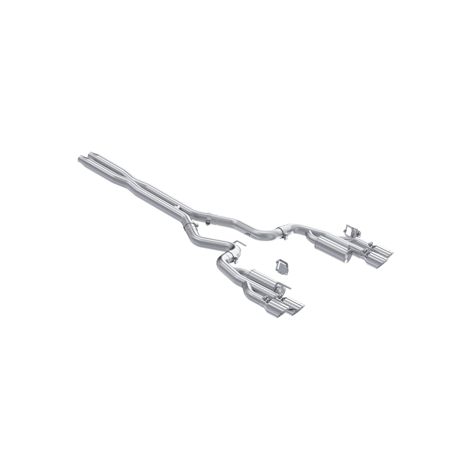 MBRP 2024+ Ford Mustang 5.0L T304 SS 3in Cat-Back Dual Split Exhaust w/ Quad Tips (Valve Delete) - S7282304