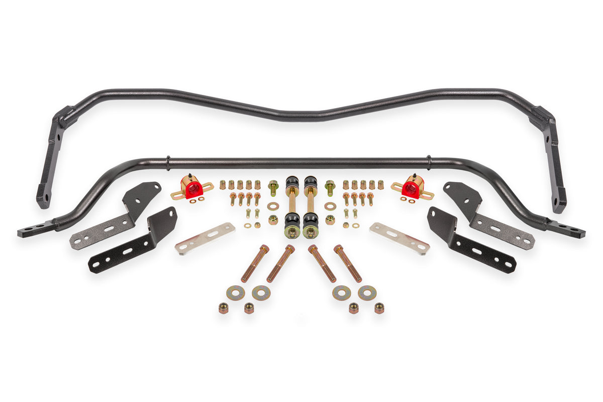 BMR 64-72 A-Body Front & Rear Sway Bar Kit w/ Bushings - Black Hammertone - SB028H