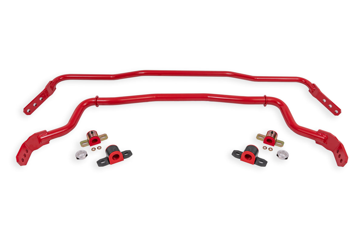 BMR 15-23 S550 Mustang Front & Rear Sway Bar Kit w/ Bushings - Red - SB043R
