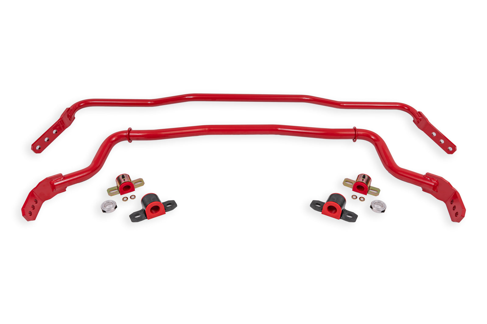 BMR 15-23 S550 Mustang Front & Rear Sway Bar Kit w/ Bushings - Red - SB043R