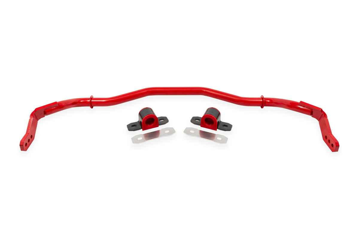 BMR 15-23 S550 Mustang Sway Bar Kit Front Hollow 38mm 3-Hole Adjustable Red - SB764R