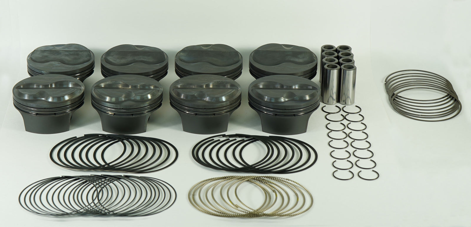 Mahle MS Piston Set Chevy 430ci 4.135in Bore 4.000in Stk 6.000in Rod .927 Pin 6.0cc 14.2 CR Set of 8 - 197830035