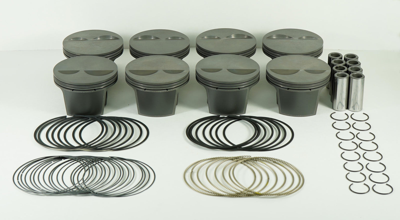 Mahle MS Piston Set SBC 362ci 4.060in Bore 3.500stk 6.000in Rod .0927in Pin -2cc 10.9 CR Set of 8 - 930206660
