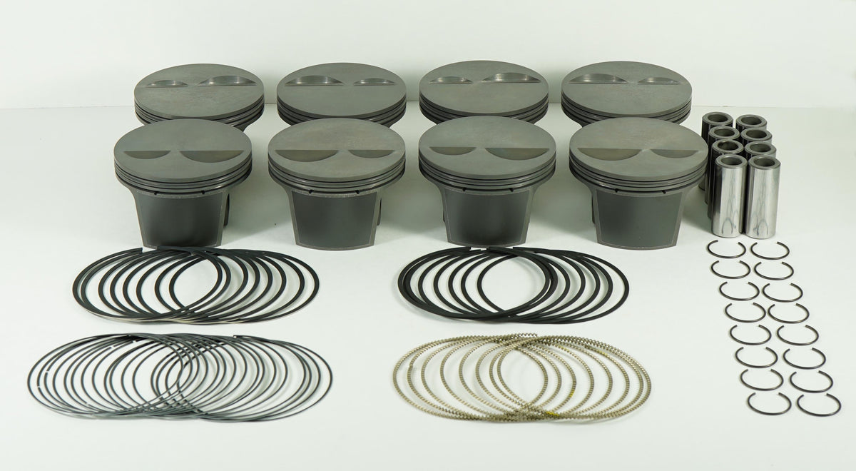 Mahle MS Piston Set SBC 358ci 4.030in Bore 3.500stk 6.000in Rod .0927in Pin -2cc 10.8 CR Set of 8 - 930206630