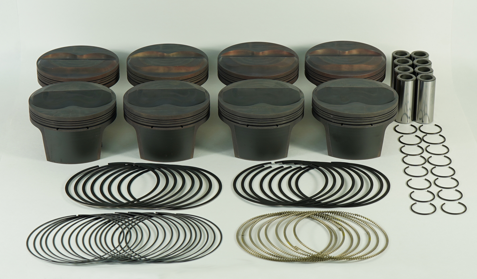 Mahle MS Piston Set SBC 408ci 4.165in Bore 3.75in Stroke 6.0in Rod .927 Pin 11cc 14.5 CR Set of 8 - 930208265