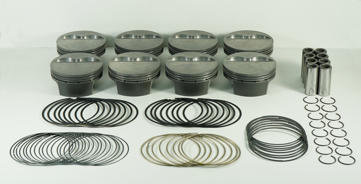 Mahle MS Piston Set SBC 427ci 4.125in Bore 4.000in Stroke 6.0in Rod .927 Pin -5cc 12.2 CR Set of 8 - 930201125