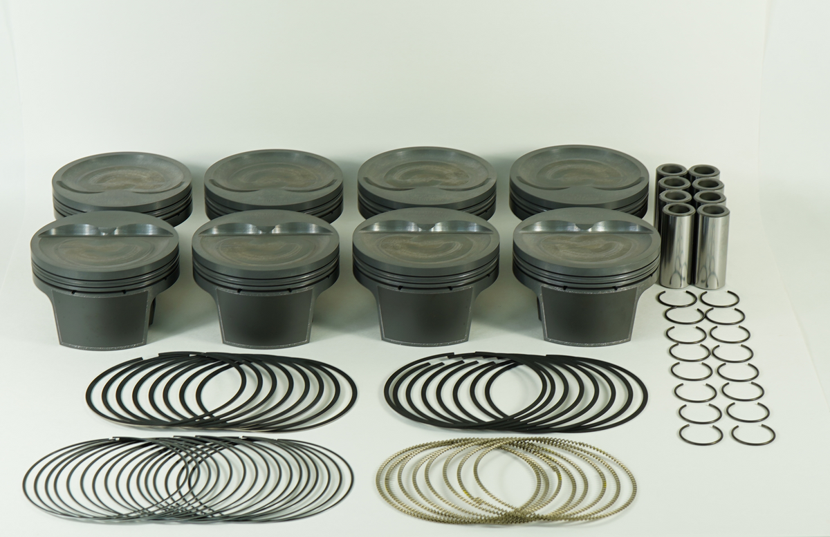Mahle MS Piston Set SBC 433ci 4.155in Bore 4.000in Stroke 6.0in Rod .927 Pin -20cc 10.5 CR Set of 8 - 930211455