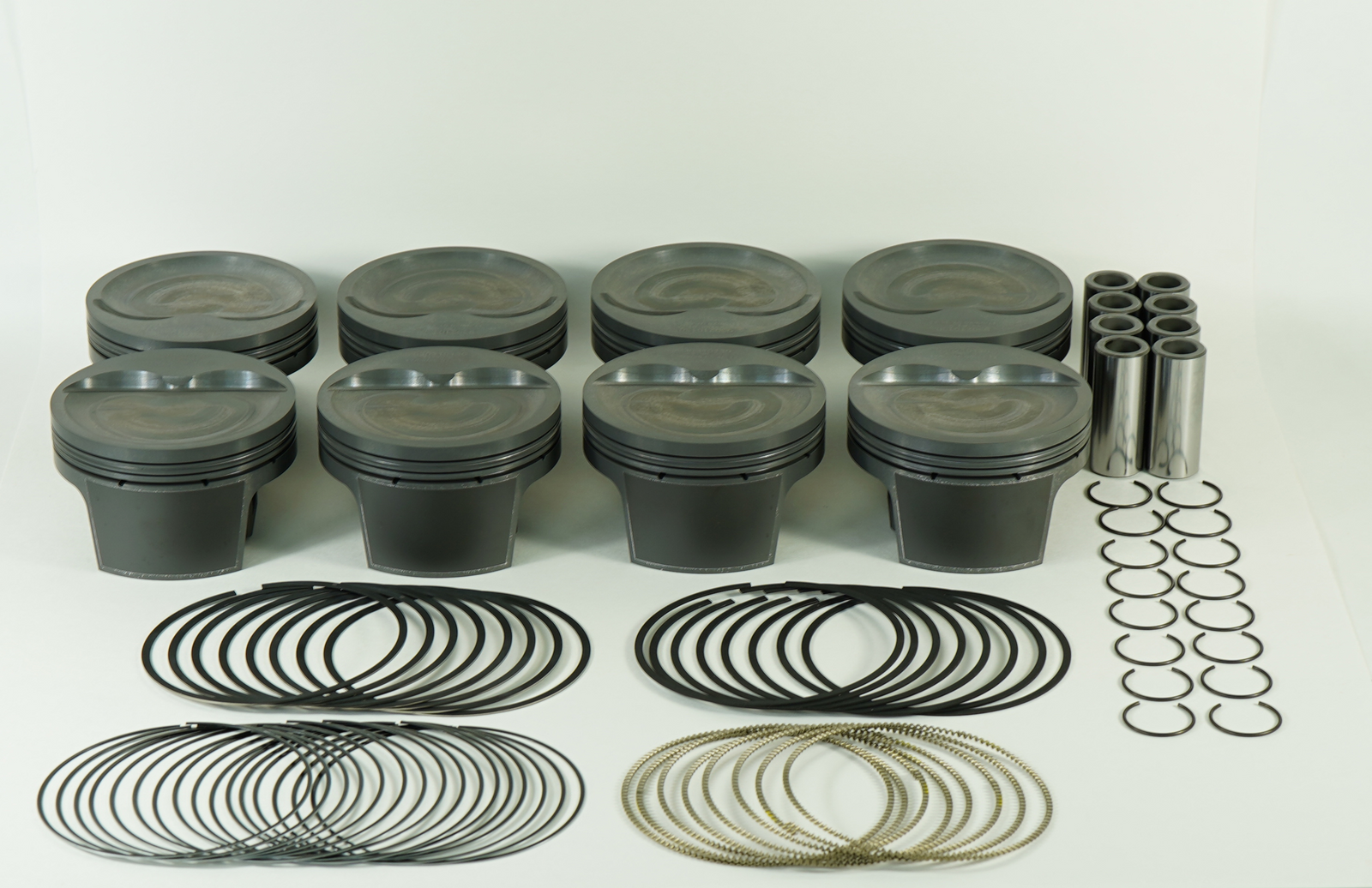 Mahle MS Piston Set SBC 433ci 4.155in Bore 4.000in Stroke 6.0in Rod .927 Pin -20cc 10.5 CR Set of 8 - 930211455