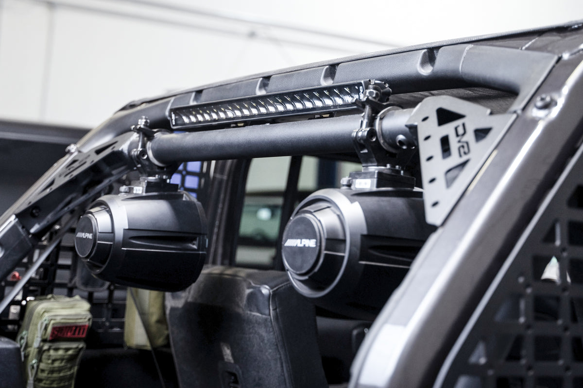 DV8 Offroad - Jeep Wrangler JL Rear Speaker & Light Bar Mount - SBJL-01