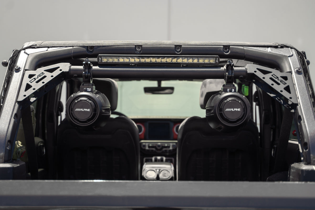DV8 Offroad - Jeep Wrangler JL Rear Speaker & Light Bar Mount - SBJL-01