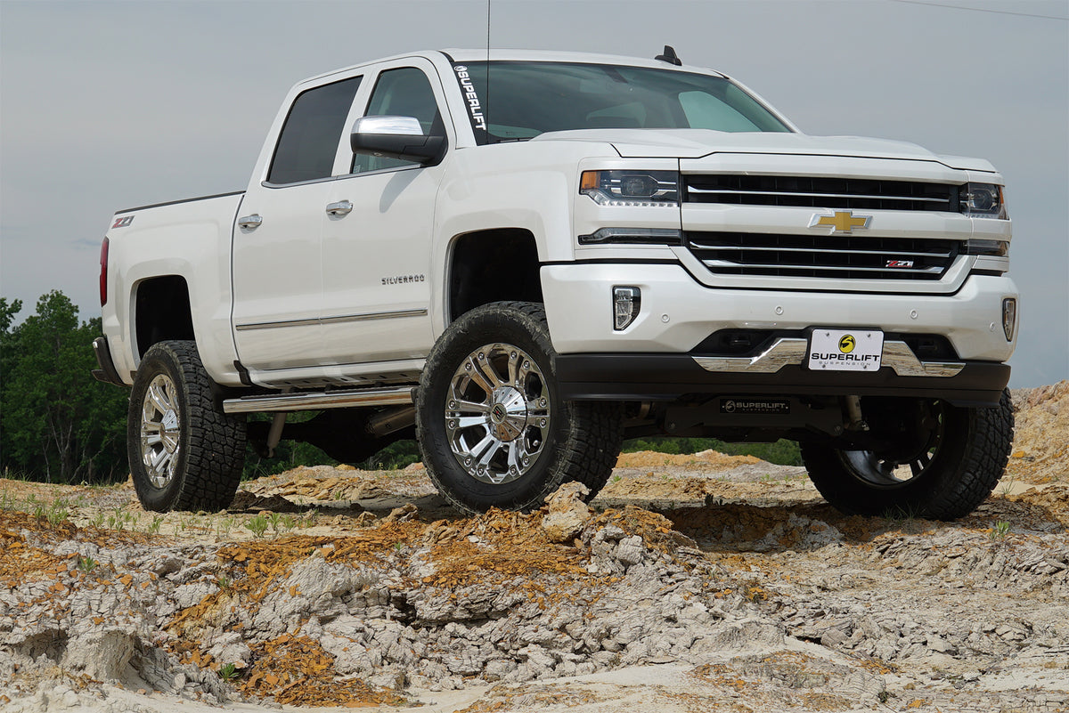 Superlift 14-16 Chevy Silv 1500 4WD 6.5in Lift Kit w/Cast Steel Control Arms & Superlift Rear Shocks - K160 - mounted