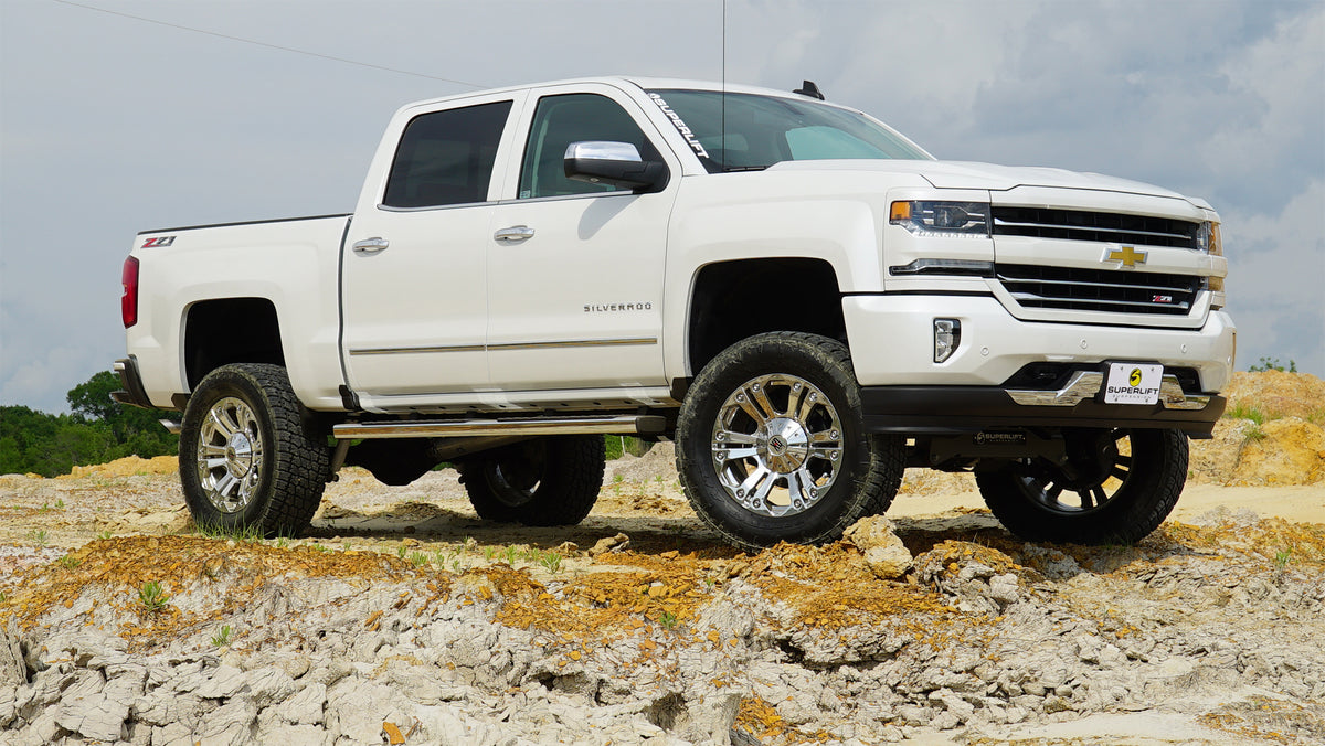 Superlift 14-18 Chevy Silv 1500 4WD 6.5in Lift Kit w/Alum/Stamped Steel Cntrl Arms & SLF Rear Shocks - K161 - mounted